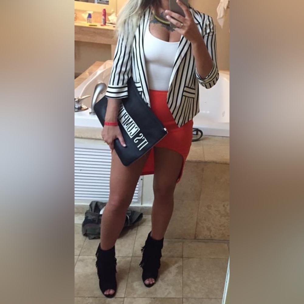 Sparkle and fade stripped blazer